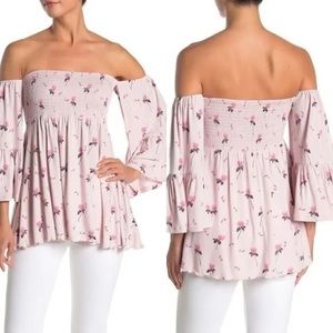 NWT Free People Lana Lilac Off-the-Shoulder Top - size (M)